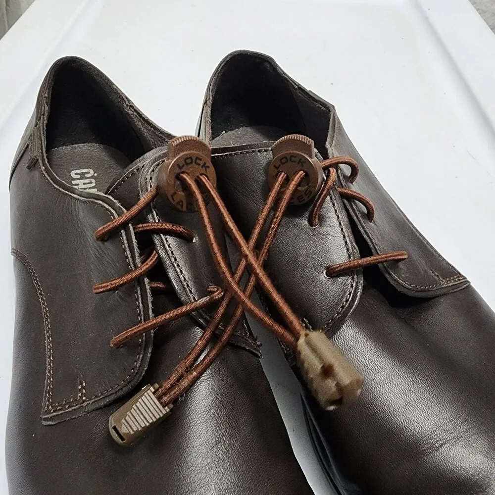 Camper Mauro Derby Shoes Oxford Loafers Brown Leather Toggle Lace EUR 45 US 11